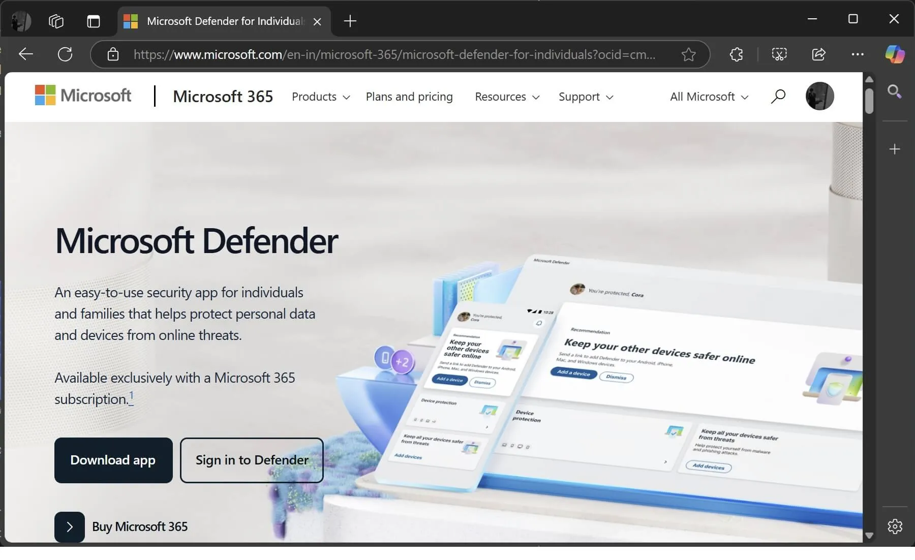 Windows 11 上的 Microsoft Defender 應用程式介面