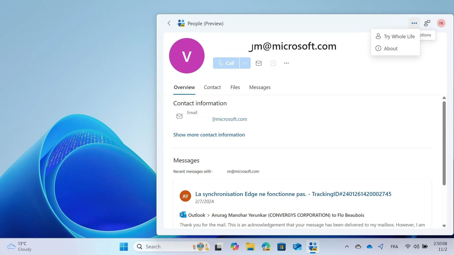 Se filtra la aplicación Microsoft People para Windows 11