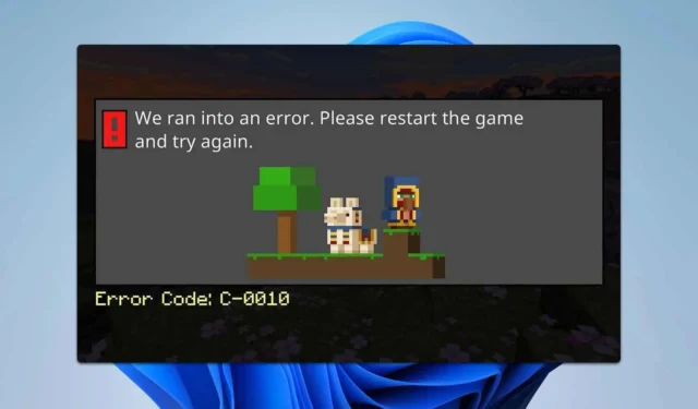 如何修復 Minecraft 錯誤代碼 C-0010：4 個有效的解決方案