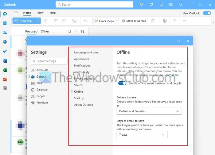 New Outlook App Offline Mode