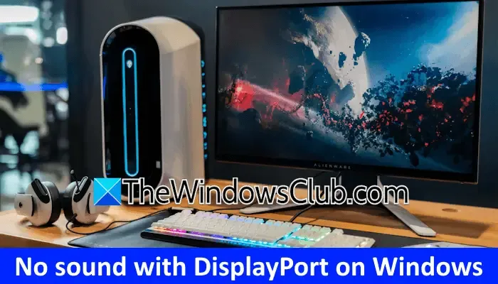 Windows 上的 DisplayPort 沒有聲音