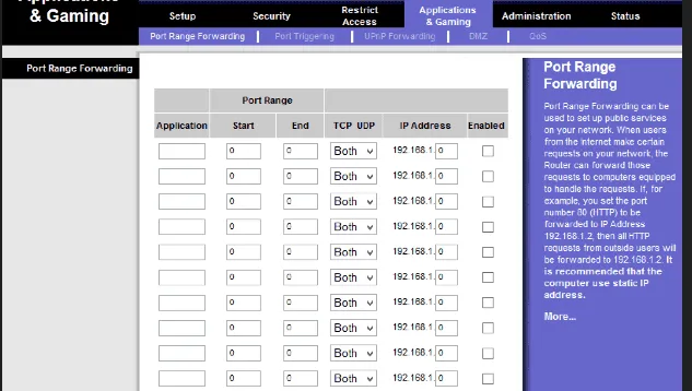 router przekierowujący porty