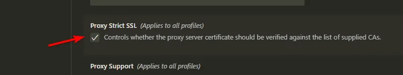 proxy strict ssl