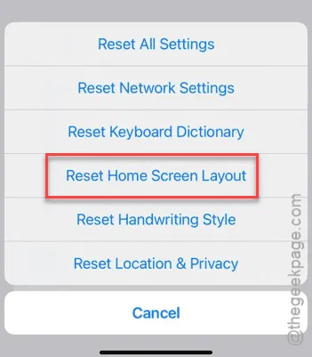 reset home screen layout min