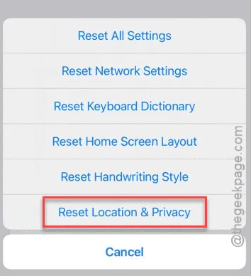 reset location privacy min