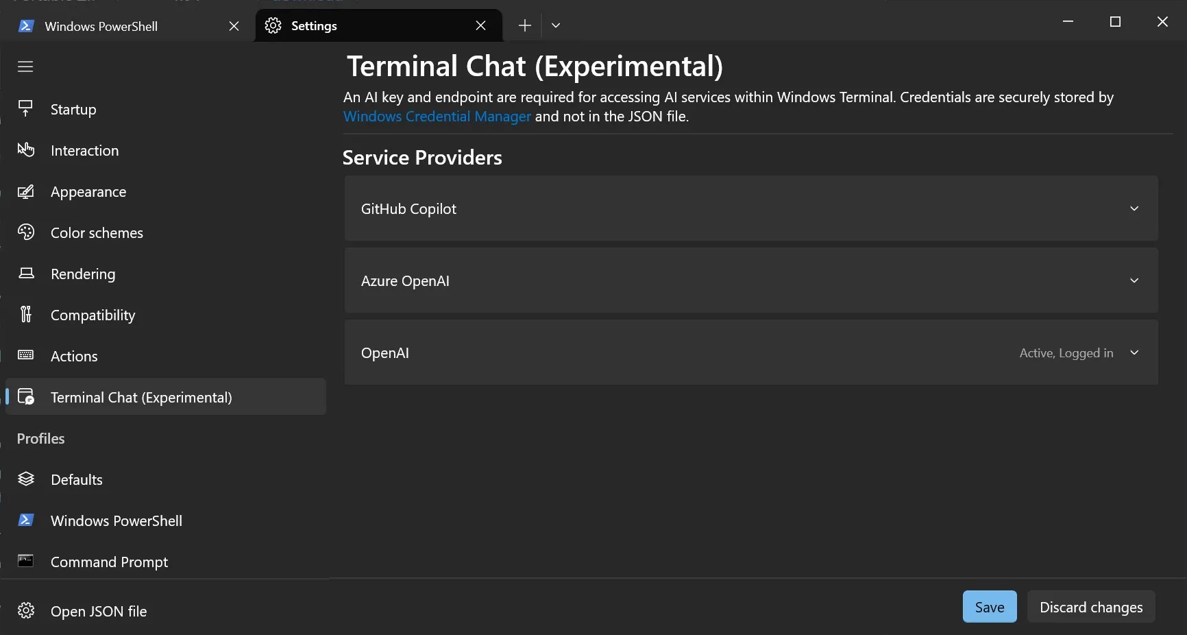 Configurar el chat de la terminal