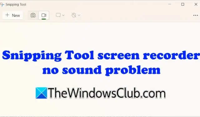 Fixing No Sound Issue with Snipping Tool Screen Recorder in Windows 11