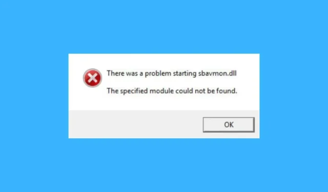 How to Resolve the Issue of Sbavmon.dll Not Starting