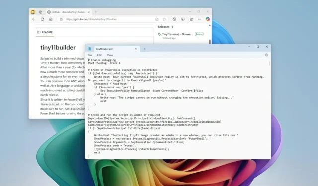 不要なアプリのないカスタム Windows 11 ISO を作成するための Tiny11 Builder の使用ガイド