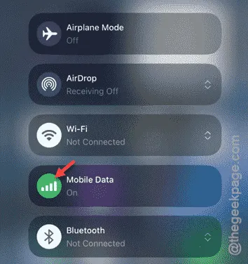 turn on the mobile data min