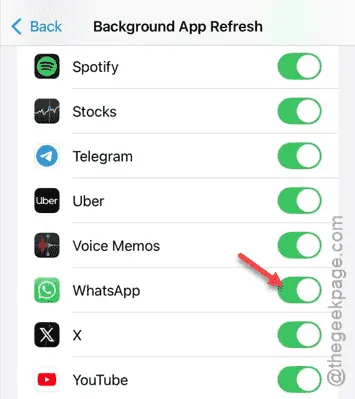 whatsapp background app refresh