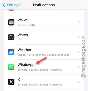 whatsapp in notifications