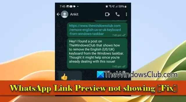 How to Fix WhatsApp Link Preview Not Showing Issue