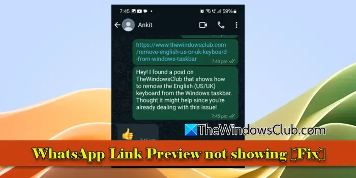 WhatsApp Link Preview not showing