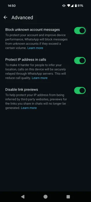 Whatsapp プライバシー モバイル IP アドレス