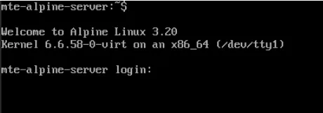 Terminal displaying the current version of Alpine Linux.