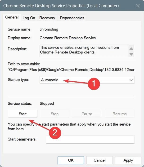 démarrage automatique pour résoudre le problème de non-son du bureau à distance Chrome