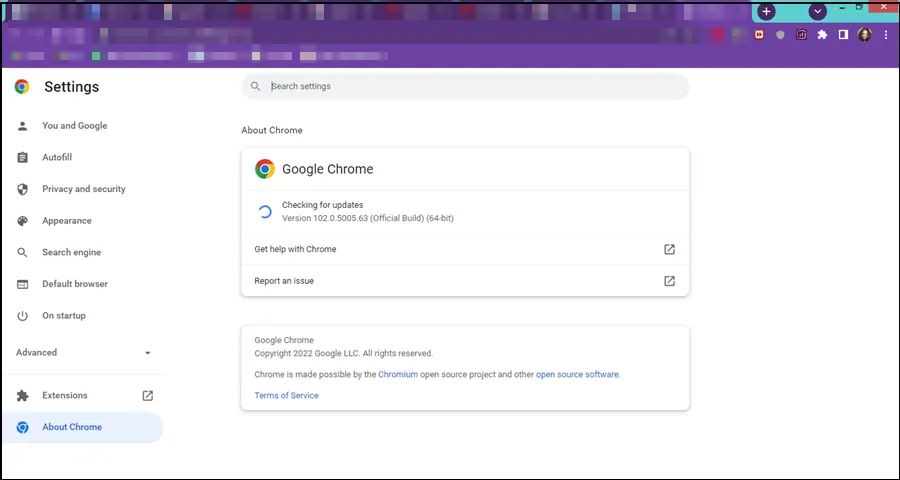 comprobar si hay actualizaciones de Chrome