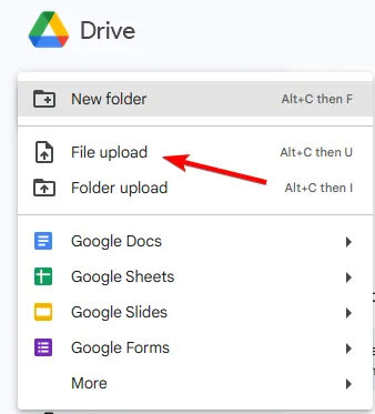 subir archivos a google drive