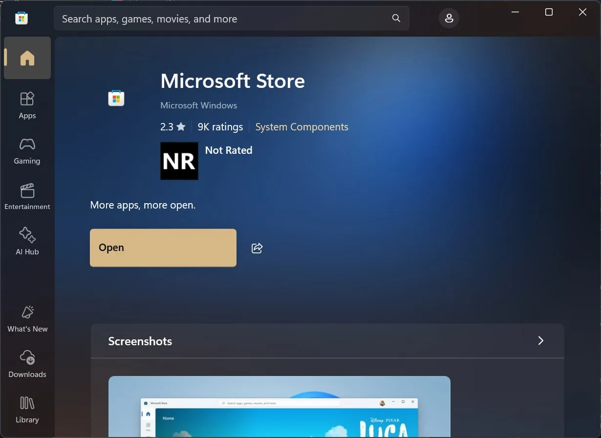 Windows 11 上的 Microsoft Store 新設計