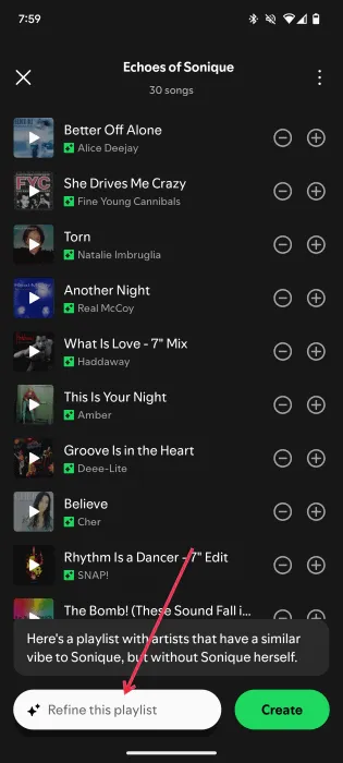 Amélioration de la playlist AI sur Spotify