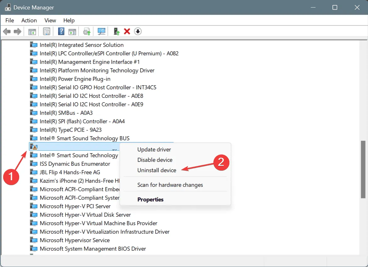 卸載驅動程式以修復 STATUS_CANNOT_LOAD_REGISTRY_FILE