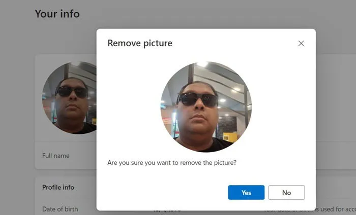 オンライン Microsoft ダッシュボードからプロフィール写真を削除します。