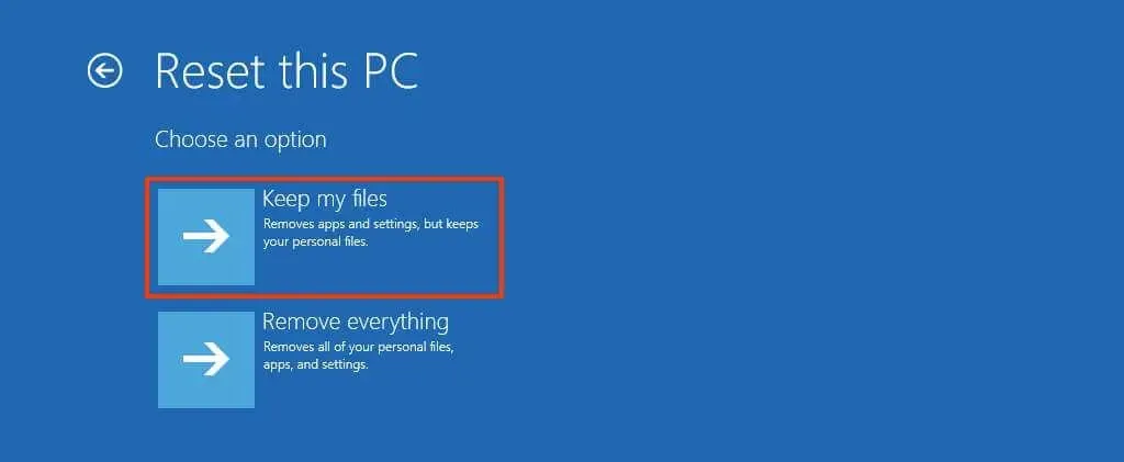 Windows 11 重設並保留我的文件