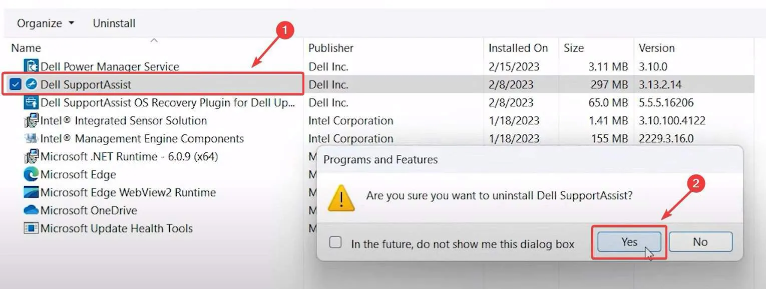 Die Installation von Dell SupportAssist ist fehlgeschlagen.